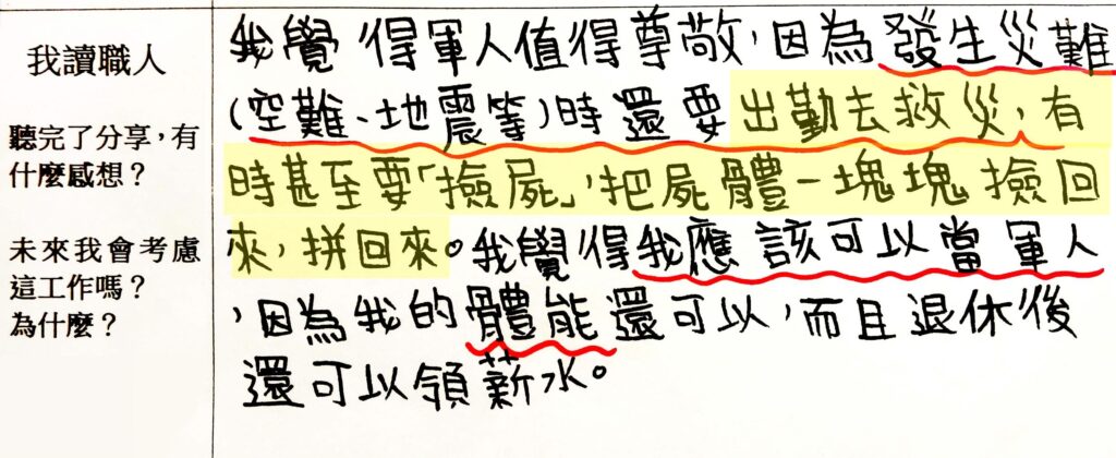 「認識職業，行行出狀元」—軍人