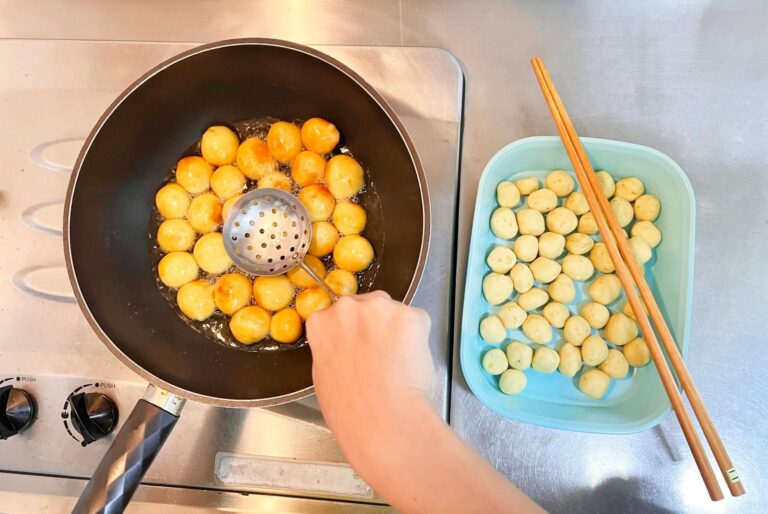 夜市小吃自己做，「地瓜球」製作方式